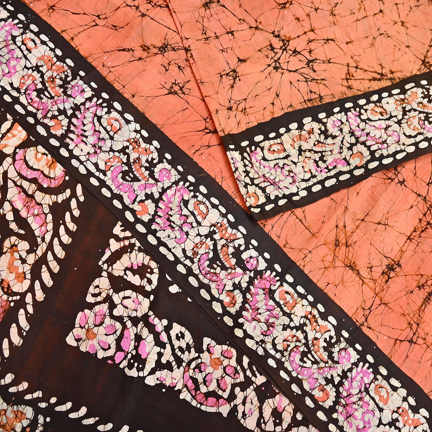 Indian Vintage Sarees Batik Printed 100% Pure Silk Sari Craft Fabric 6Yd Soft Sewing Sarong Wrap Boho Dress Making For Crafting Quilting