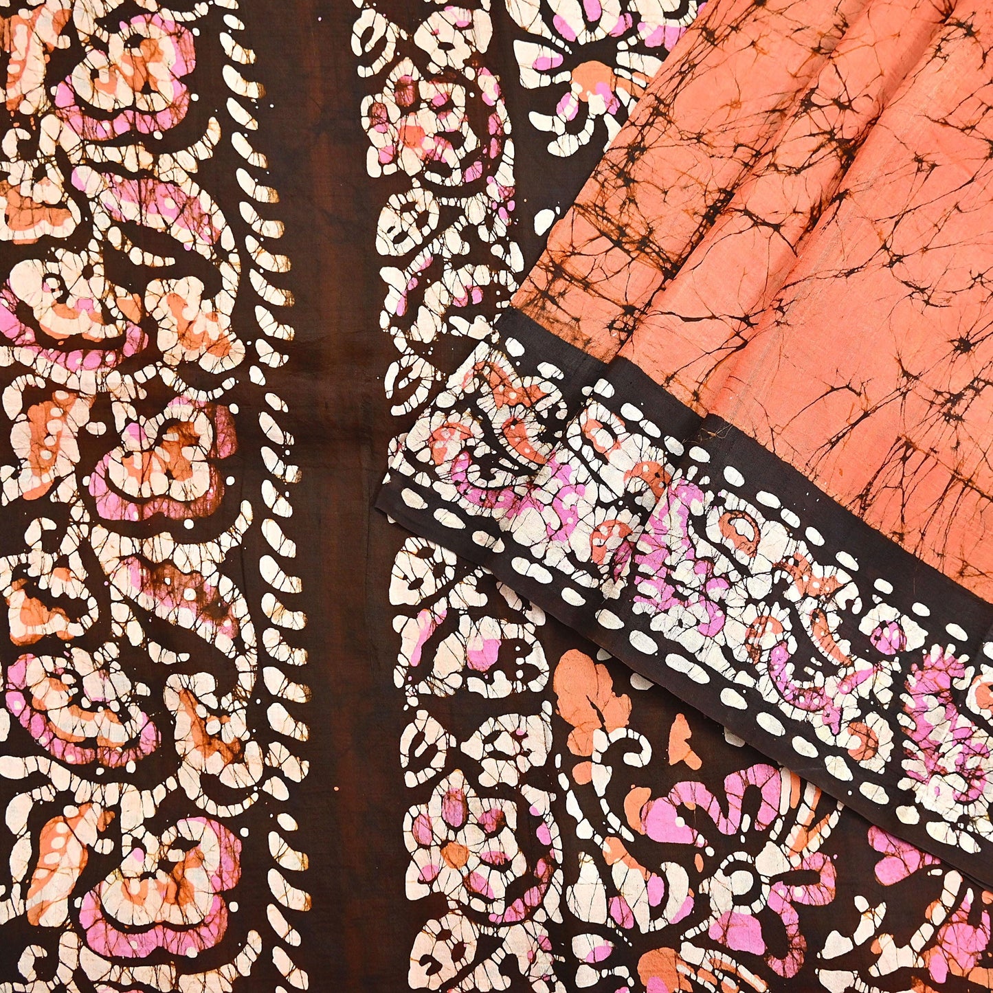 Indian Vintage Sarees Batik Printed 100% Pure Silk Sari Craft Fabric 6Yd Soft Sewing Sarong Wrap Boho Dress Making For Crafting Quilting