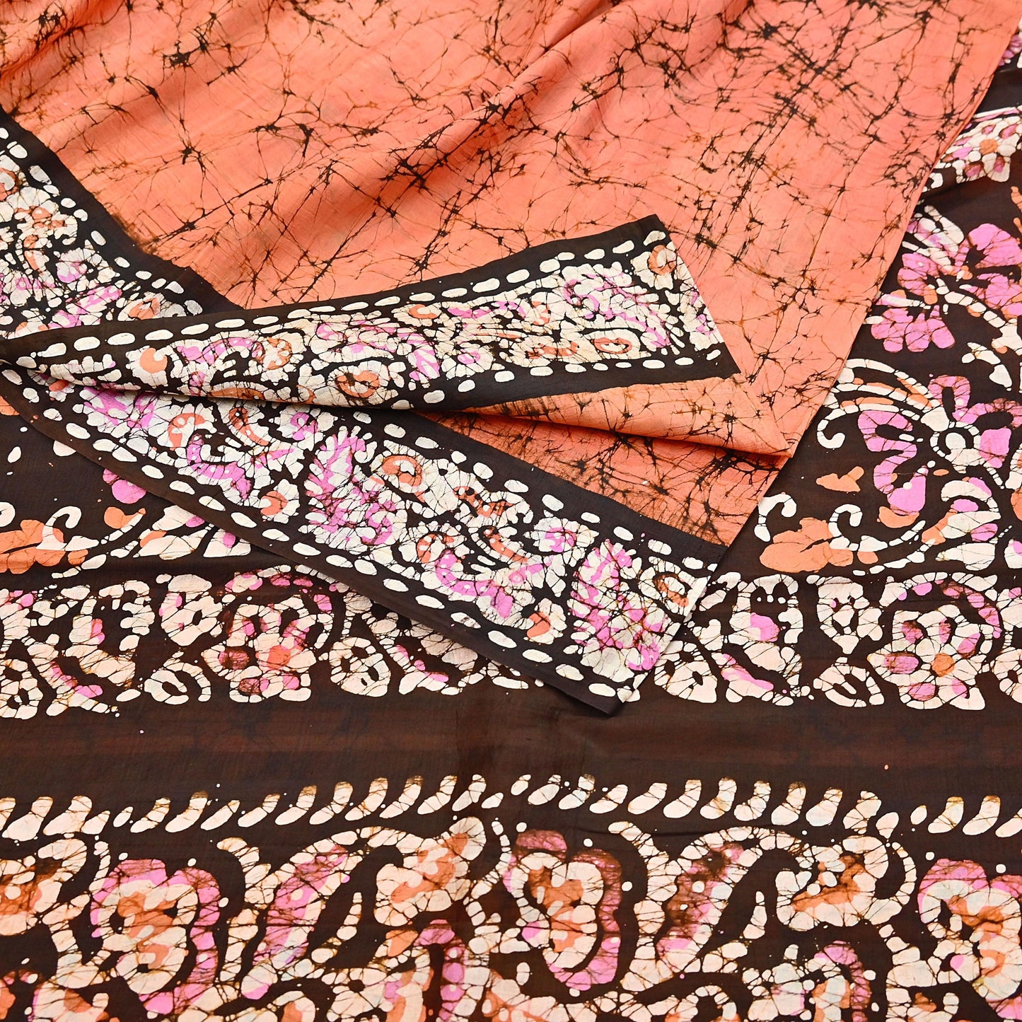 Indian Vintage Sarees Batik Printed 100% Pure Silk Sari Craft Fabric 6Yd Soft Sewing Sarong Wrap Boho Dress Making For Crafting Quilting