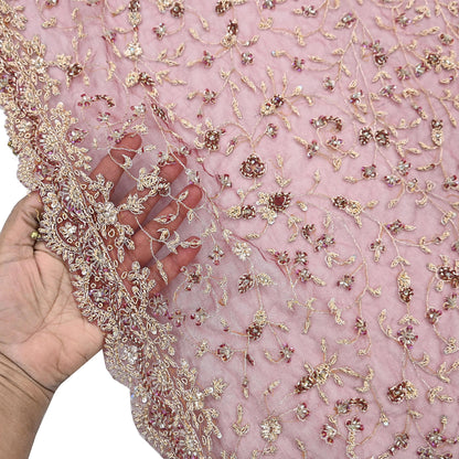 Indian Vintage Heavy Bridal Red Dupatta Net Mesh Long Stole Hand Embroidered Scarves Zardozi Dabka Zari Wedding dupatta veil hijab