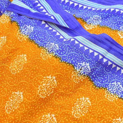 Indian Vintage Saree Printed 100% Pure Cotton Sari Craft Fabric 5Yd Soft Sewing Sarong Wrap Dress Making Quilting Crafting