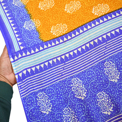 Indian Vintage Saree Printed 100% Pure Cotton Sari Craft Fabric 5Yd Soft Sewing Sarong Wrap Dress Making Quilting Crafting