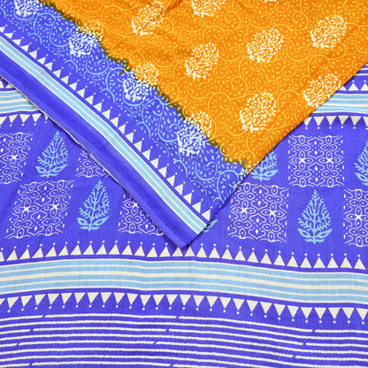 Indian Vintage Saree Printed 100% Pure Cotton Sari Craft Fabric 5Yd Soft Sewing Sarong Wrap Dress Making Quilting Crafting