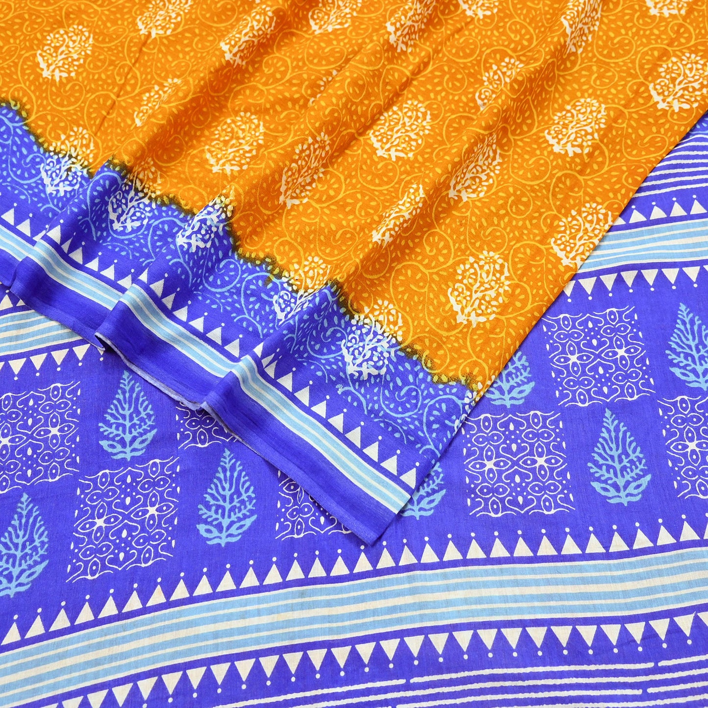 Indian Vintage Saree Printed 100% Pure Cotton Sari Craft Fabric 5Yd Soft Sewing Sarong Wrap Dress Making Quilting Crafting