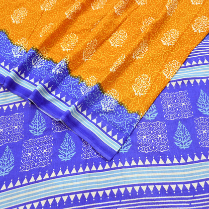 Indian Vintage Saree Printed 100% Pure Cotton Sari Craft Fabric 5Yd Soft Sewing Sarong Wrap Dress Making Quilting Crafting