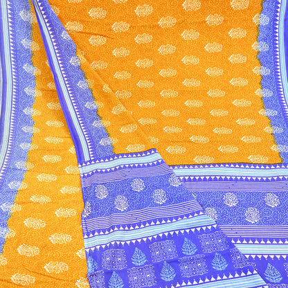 Indian Vintage Saree Printed 100% Pure Cotton Sari Craft Fabric 5Yd Soft Sewing Sarong Wrap Dress Making Quilting Crafting