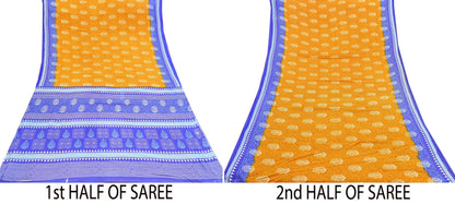 Indian Vintage Saree Printed 100% Pure Cotton Sari Craft Fabric 5Yd Soft Sewing Sarong Wrap Dress Making Quilting Crafting