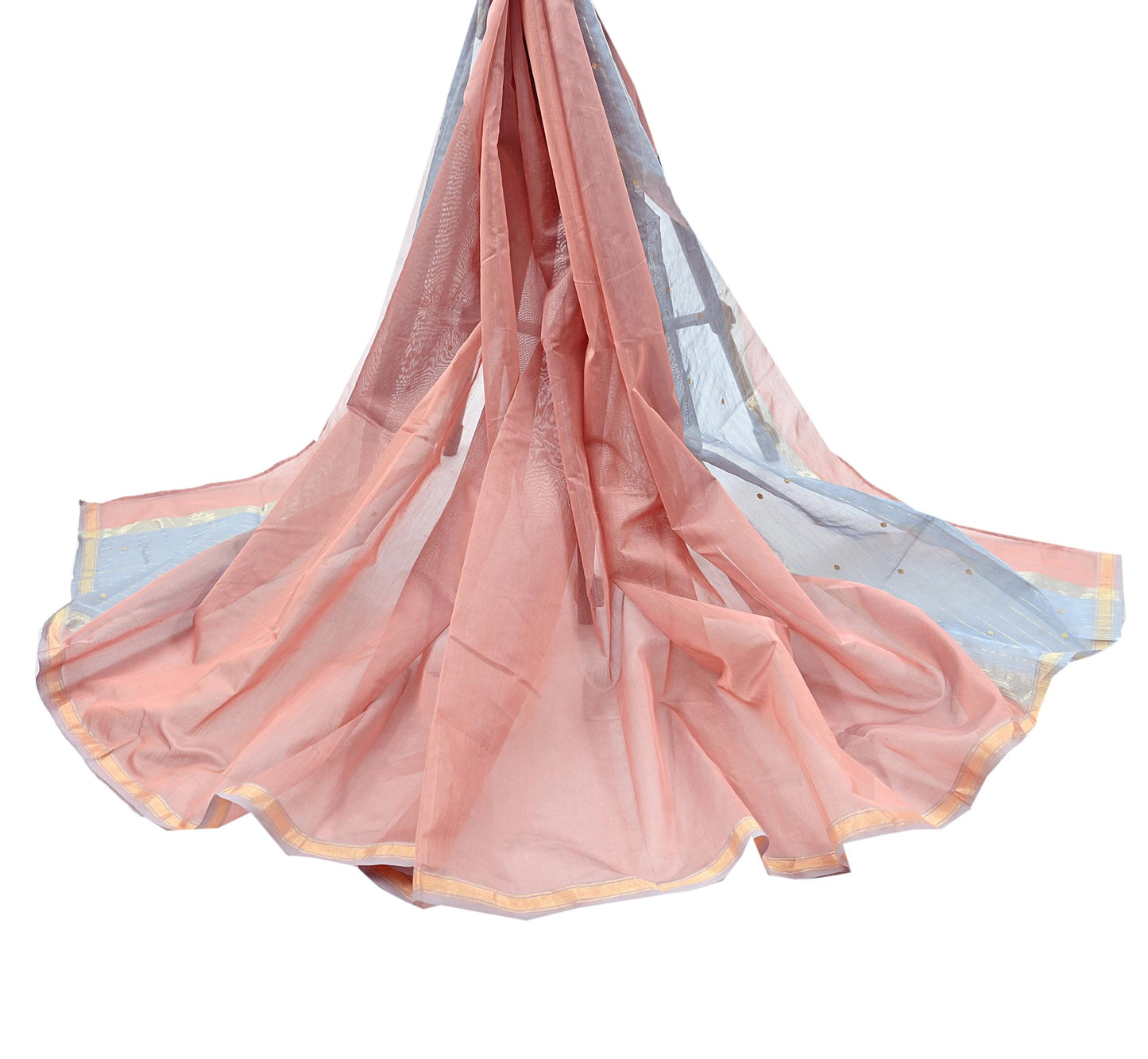 Indian Vintage Dupatta Long Stole Hand Woven Chanderi Scarves Veil Zari Soft Scarf Wrap Boho