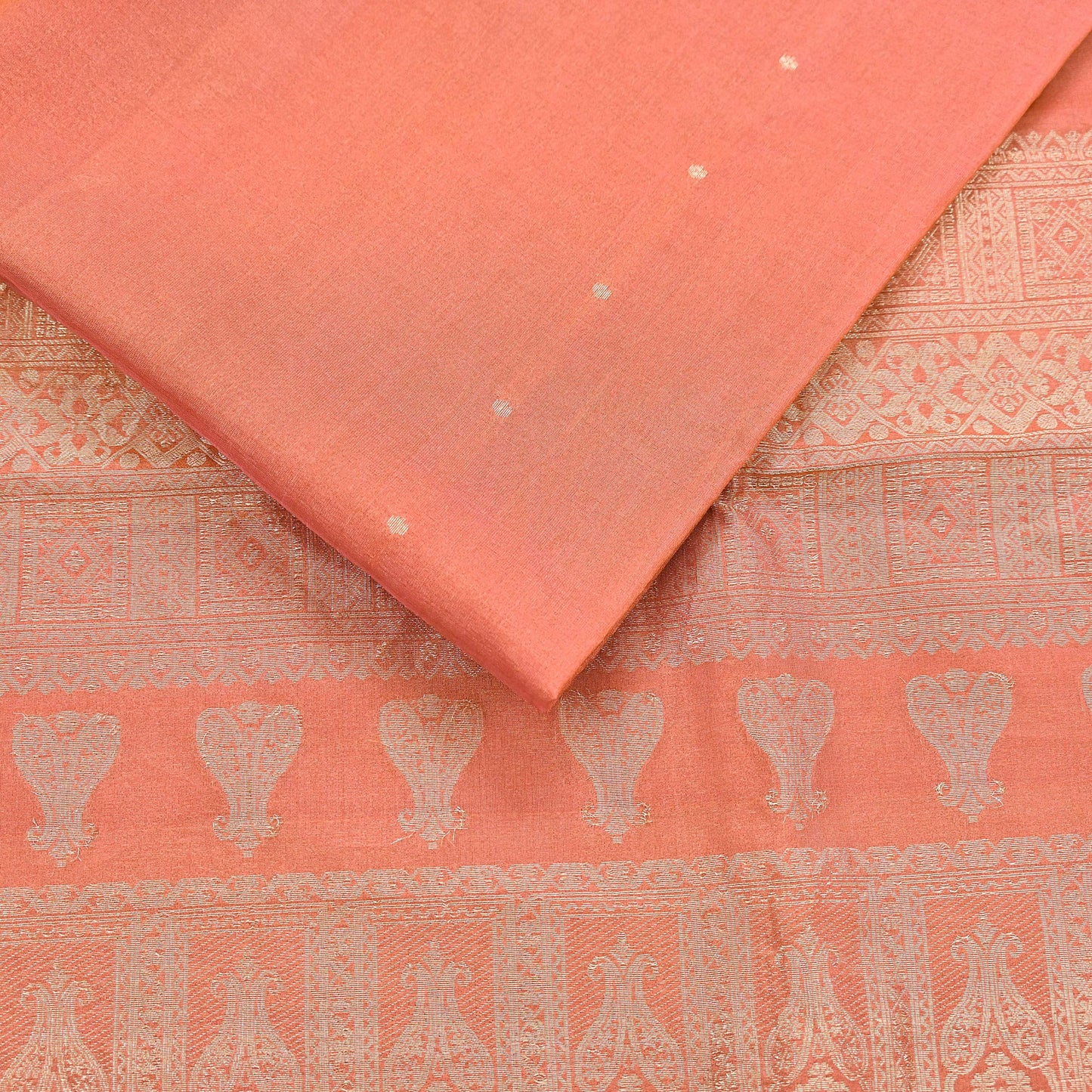 Indian Vintage Sari Orange 100% Pure Silk Hand Woven Sarees Craft Fabric 5Yd Ethnic Sewing Dress making Crafting Quilting Upcycle