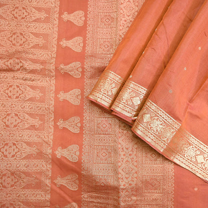 Indian Vintage Sari Orange 100% Pure Silk Hand Woven Sarees Craft Fabric 5Yd Ethnic Sewing Dress making Crafting Quilting Upcycle