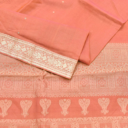 Indian Vintage Sari Orange 100% Pure Silk Hand Woven Sarees Craft Fabric 5Yd Ethnic Sewing Dress making Crafting Quilting Upcycle