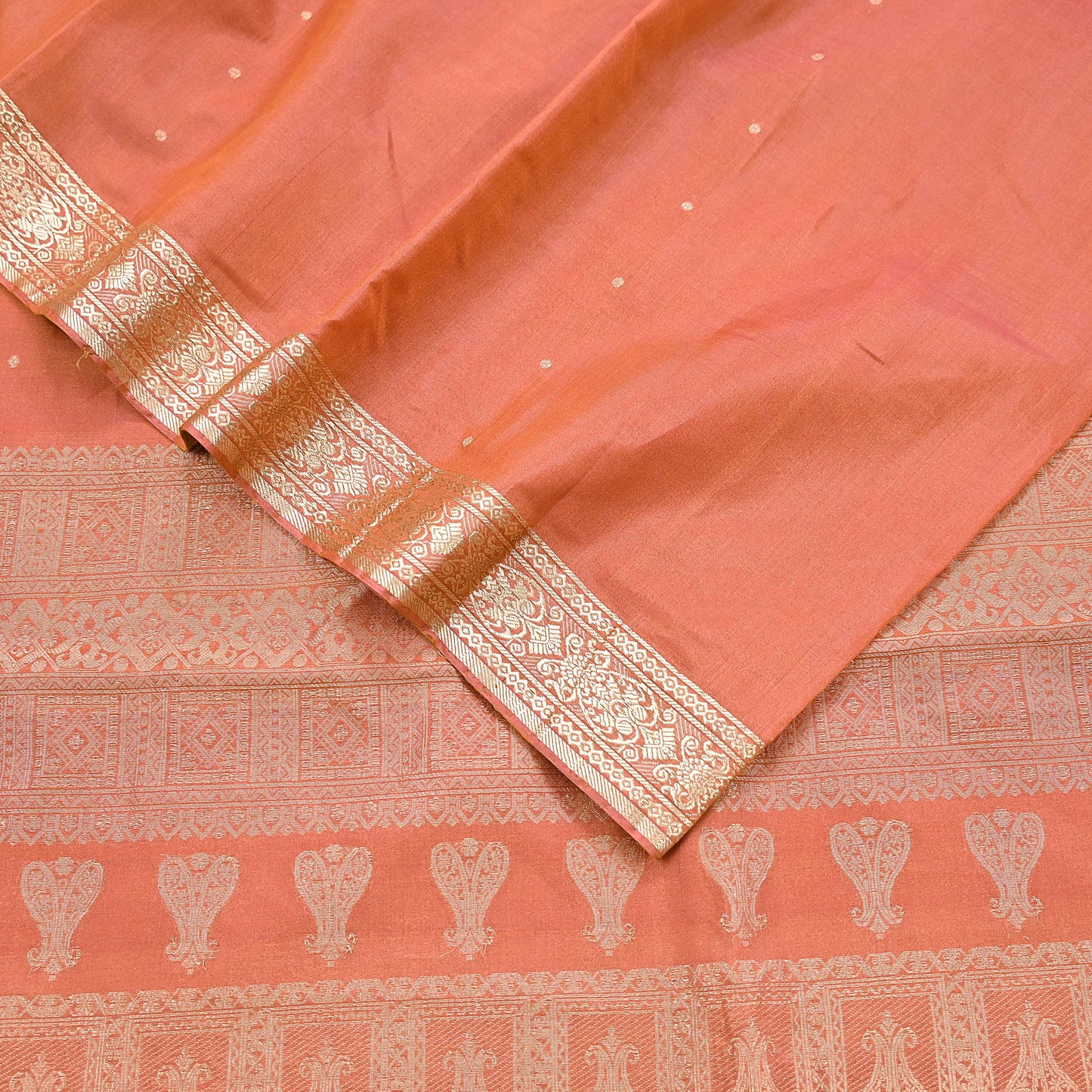 Indian Vintage Sari Orange 100% Pure Silk Hand Woven Sarees Craft Fabric 5Yd Ethnic Sewing Dress making Crafting Quilting Upcycle