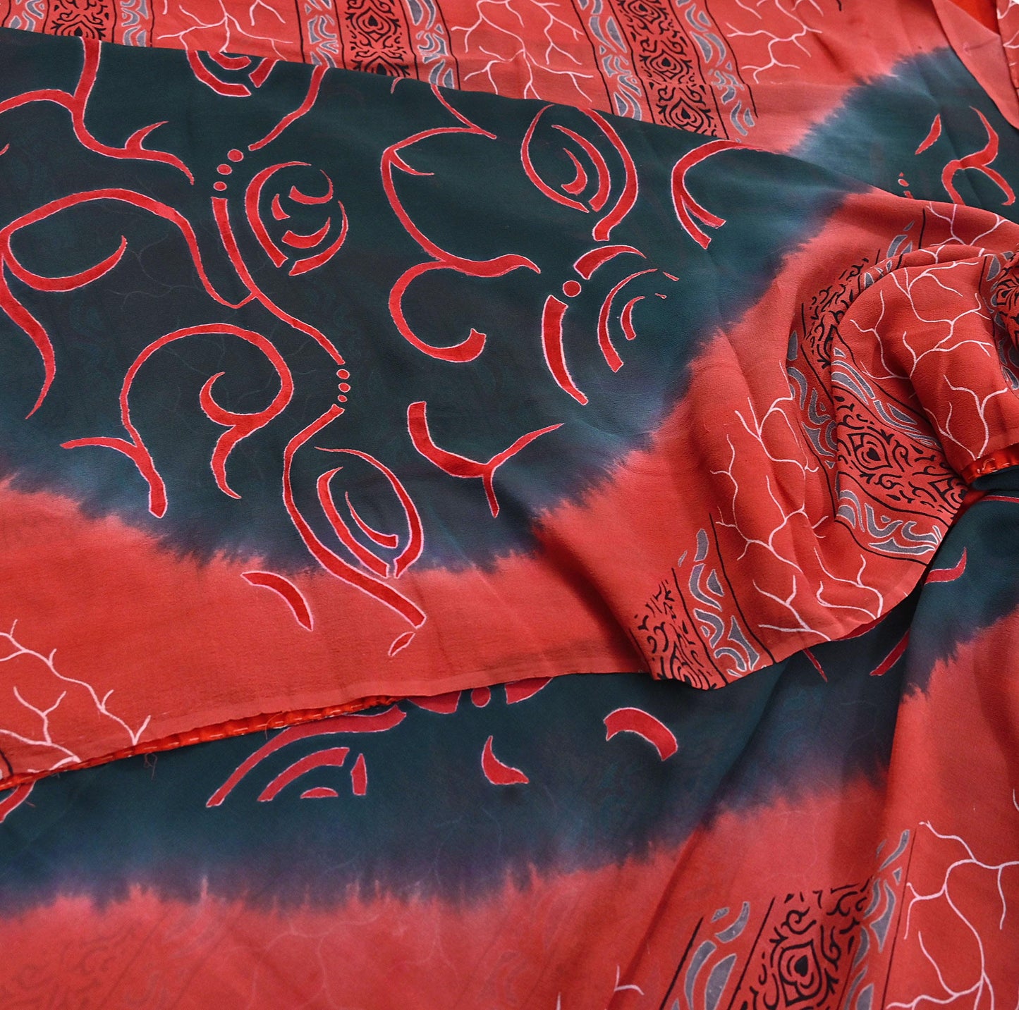 Indian Vintage Sari Pure Georgette Silk Printed Sarees 5Yd Craft Fabric Sewing Quilting Dress making Crafting Dress Designing