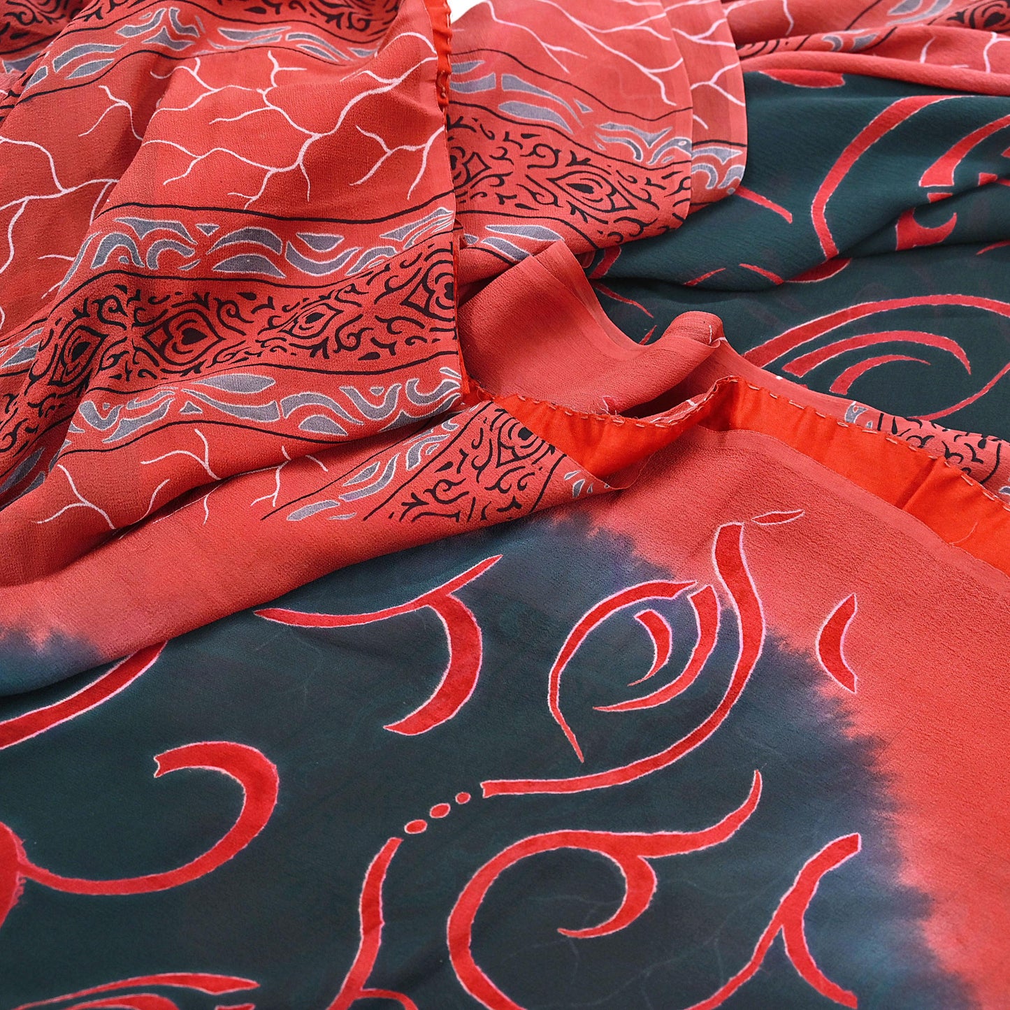 Indian Vintage Sari Pure Georgette Silk Printed Sarees 5Yd Craft Fabric Sewing Quilting Dress making Crafting Dress Designing