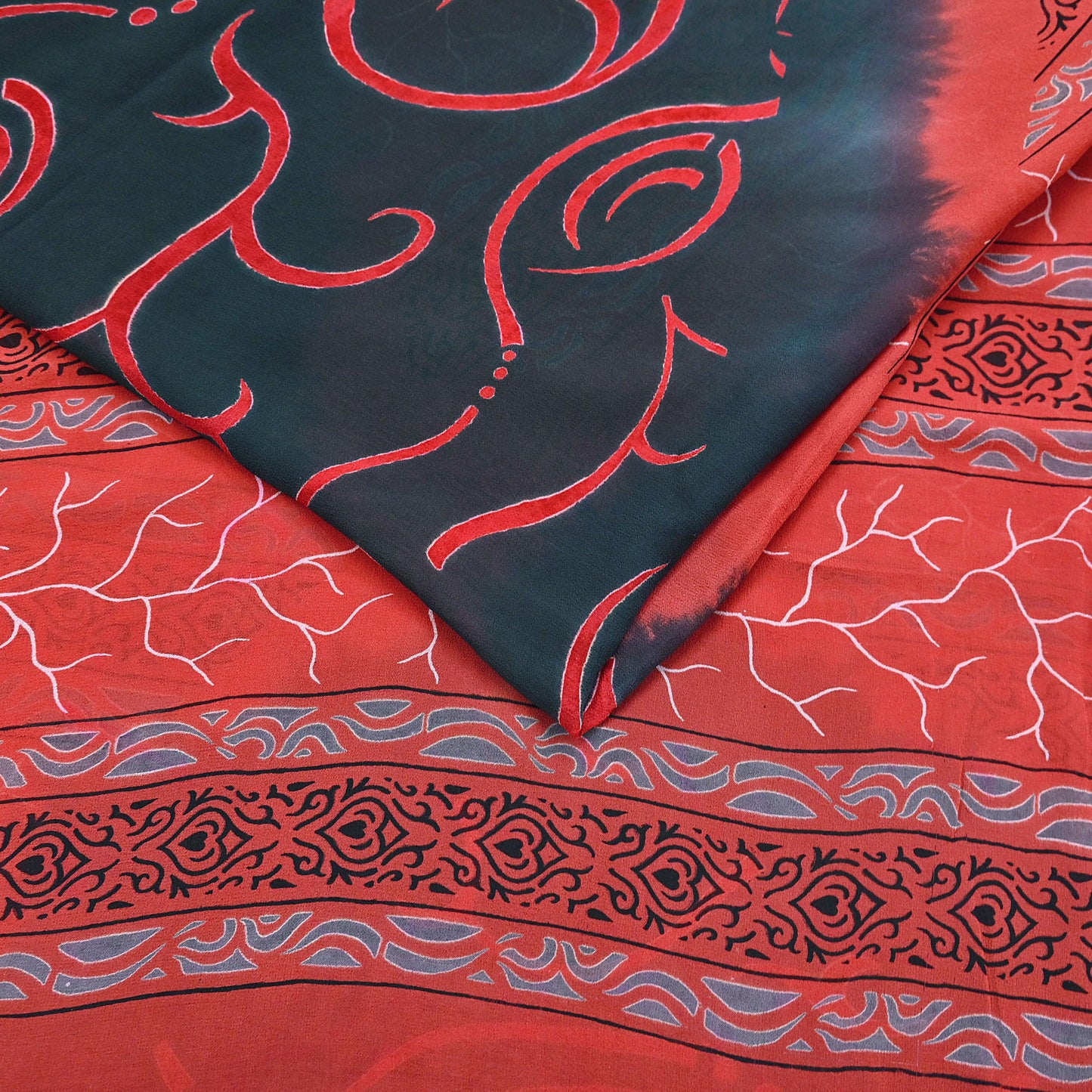 Indian Vintage Sari Pure Georgette Silk Printed Sarees 5Yd Craft Fabric Sewing Quilting Dress making Crafting Dress Designing