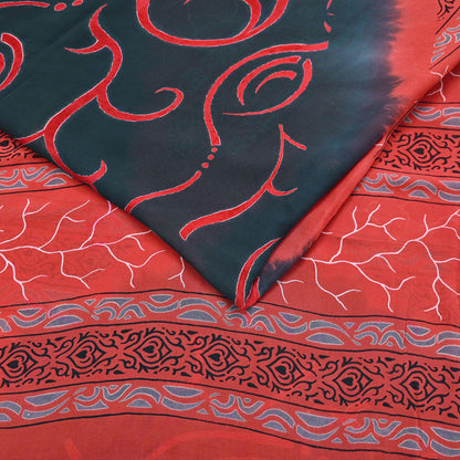 Indian Vintage Sari Pure Georgette Silk Printed Sarees 5Yd Craft Fabric Sewing Quilting Dress making Crafting Dress Designing