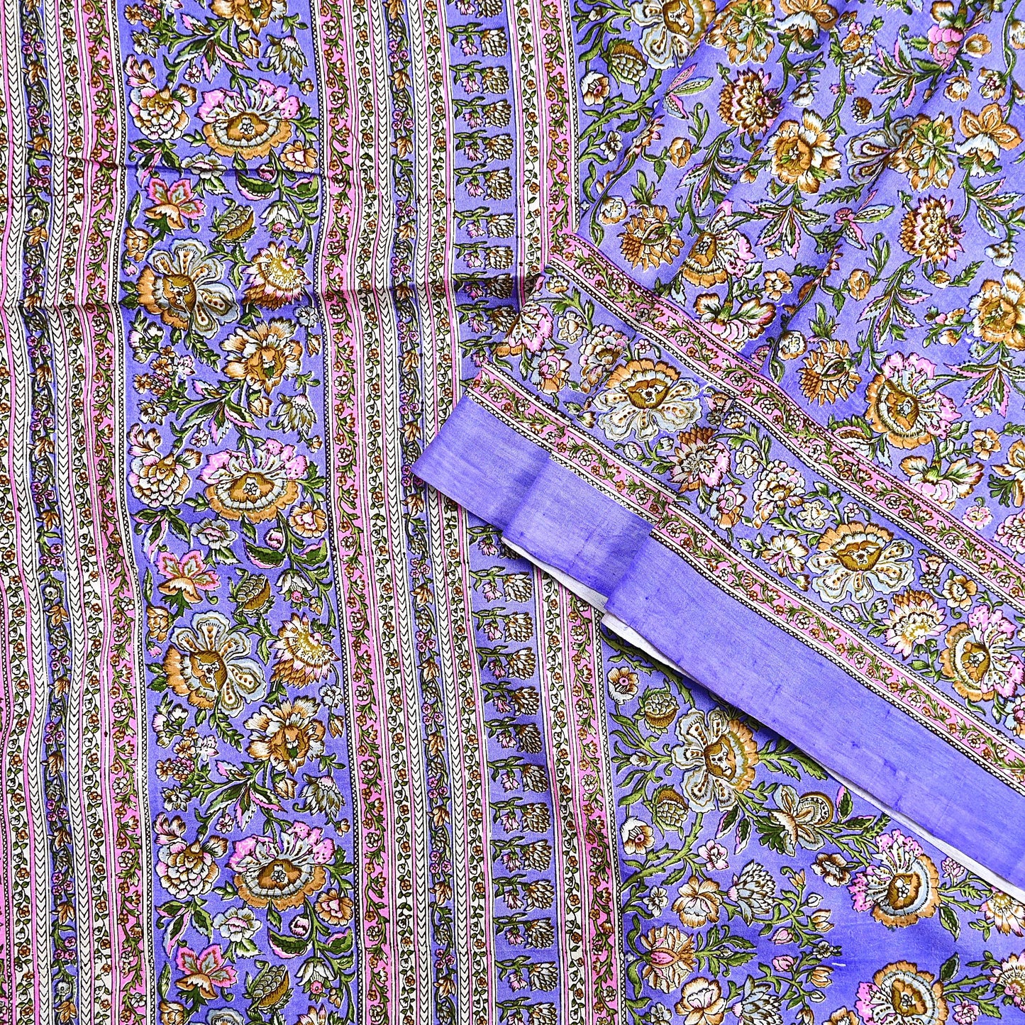 Indian Vintage Sari Purple 100% Pure Silk Printed Saree Craft Fabric 5yd Sewing Dress Making Soft Wrap Quilting Crafting Upcycle