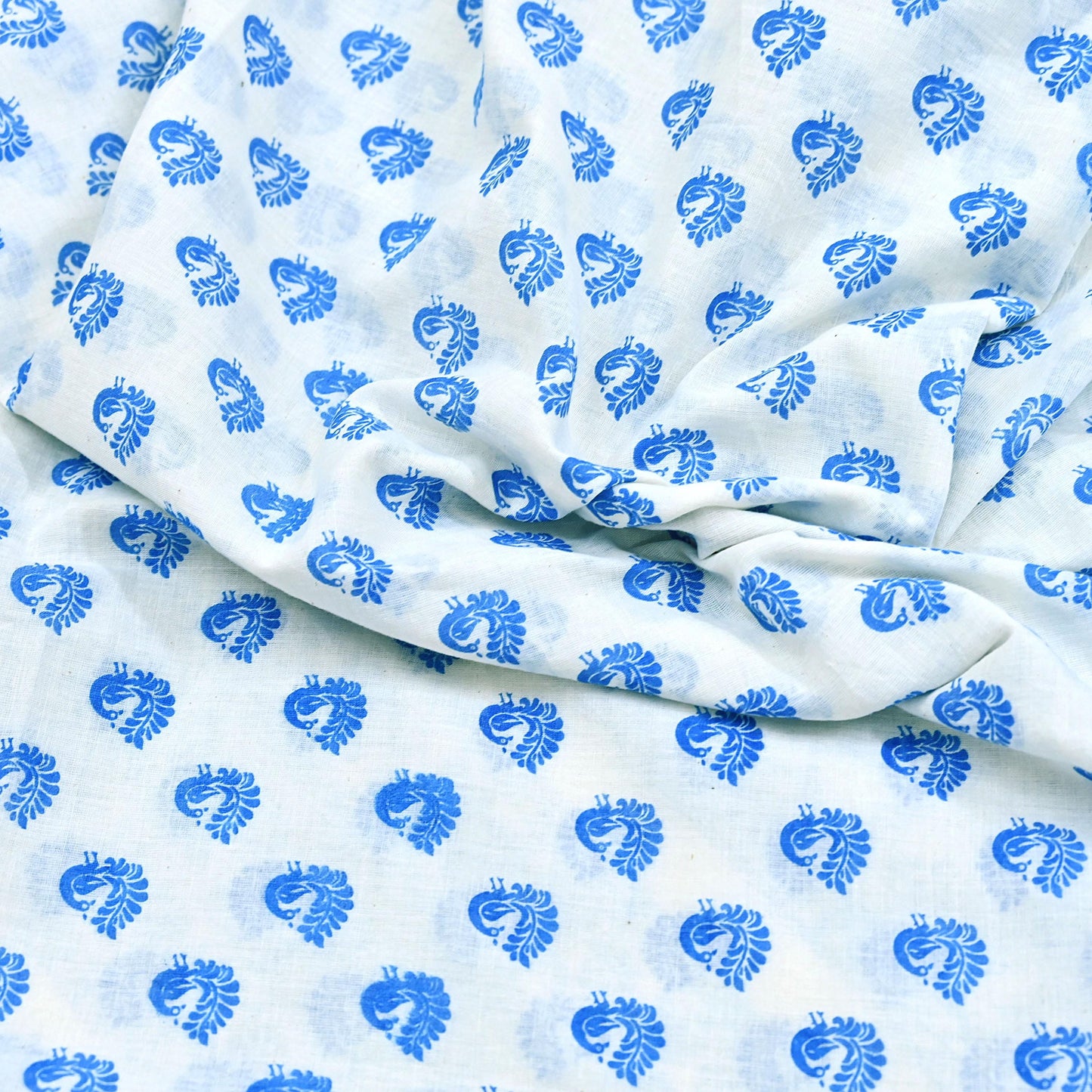 Indian Vintage Sari White Block Printed Pure Cotton Sarees Craft Fabric Soft 5Yd Sewing Sarong Wrap Boho Paisley Dress making Quilting