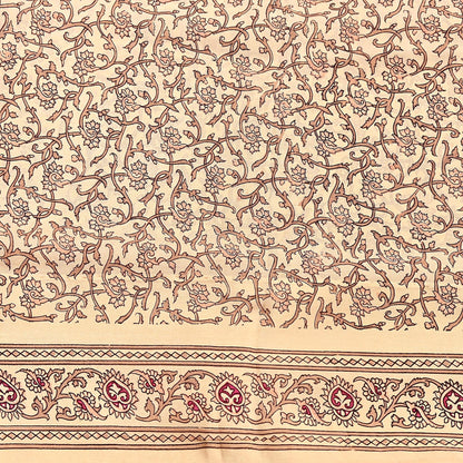 Indian Vintage Sari Beige 100% Pure Silk Printed Sarees 6yd Craft Fabric Sewing Soft Dress Making Floral Quilting Crafting Upcycle