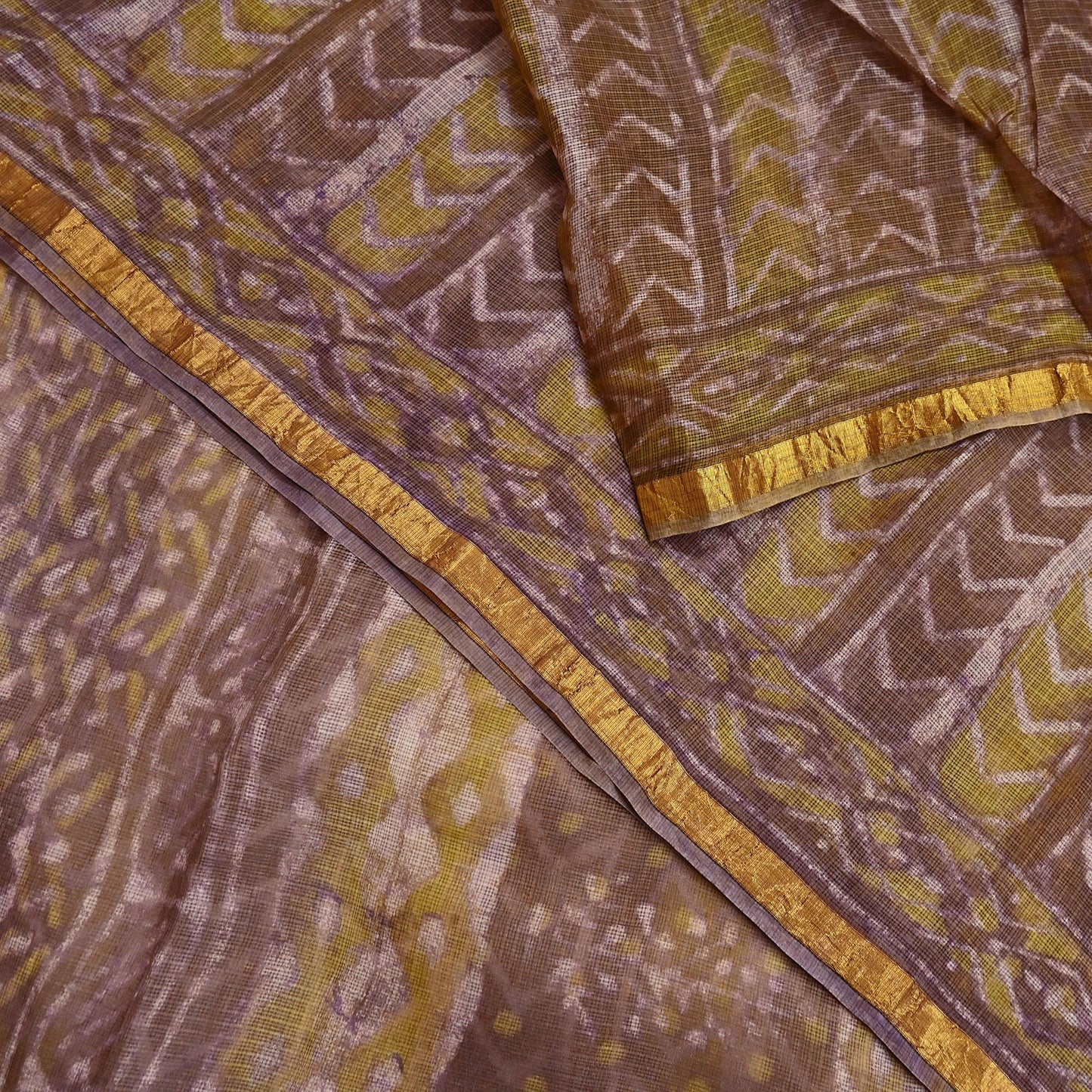 Indian Vintage Fabindia Sari Green & Brown Pure Silk Block Printed Sarees Craft Fabric 6Yd Floral Dress making bollywood silk sarees