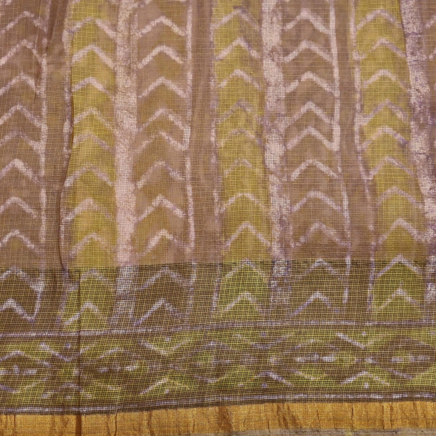 Indian Vintage Fabindia Sari Green & Brown Pure Silk Block Printed Sarees Craft Fabric 6Yd Floral Dress making bollywood silk sarees