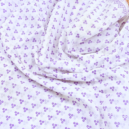 Indian Vintage Sari White bangali printed Pure Cotton Saree Craft Fabric 5Yd Sewing Sarong Wrap Boho Floral Crafting Upcycle Quilting Zari