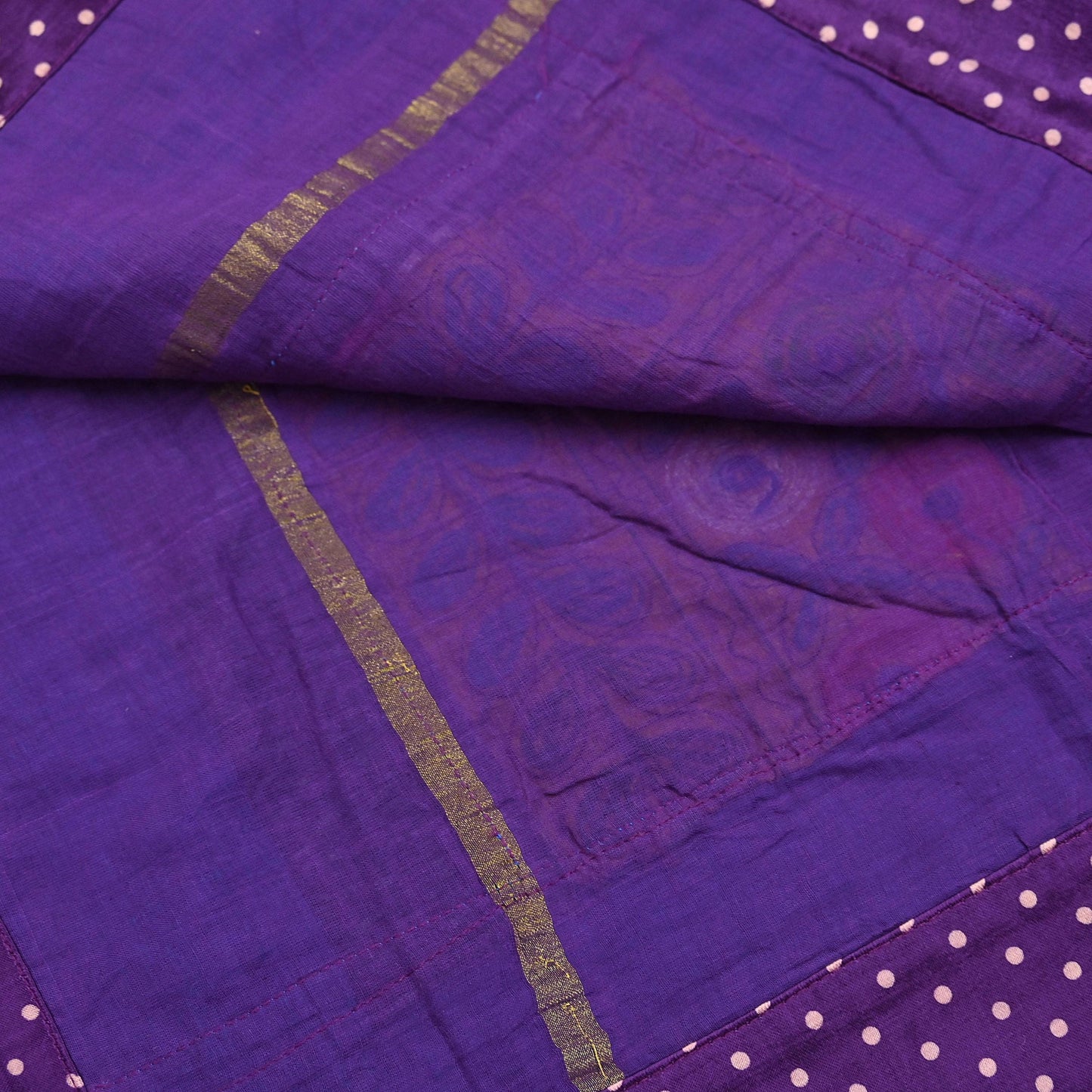 Indian Vintage Purple Dupatta Long Stole Cotton Embroidered kutch Scarves Veil Scarf Wrap