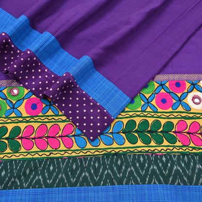 Indian Vintage Purple Dupatta Long Stole Cotton Embroidered kutch Scarves Veil Scarf Wrap