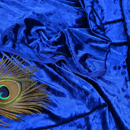 Indian New Royal Blue Velvet solid Design Fabric Crafting Quilting Dress making Crafting soft