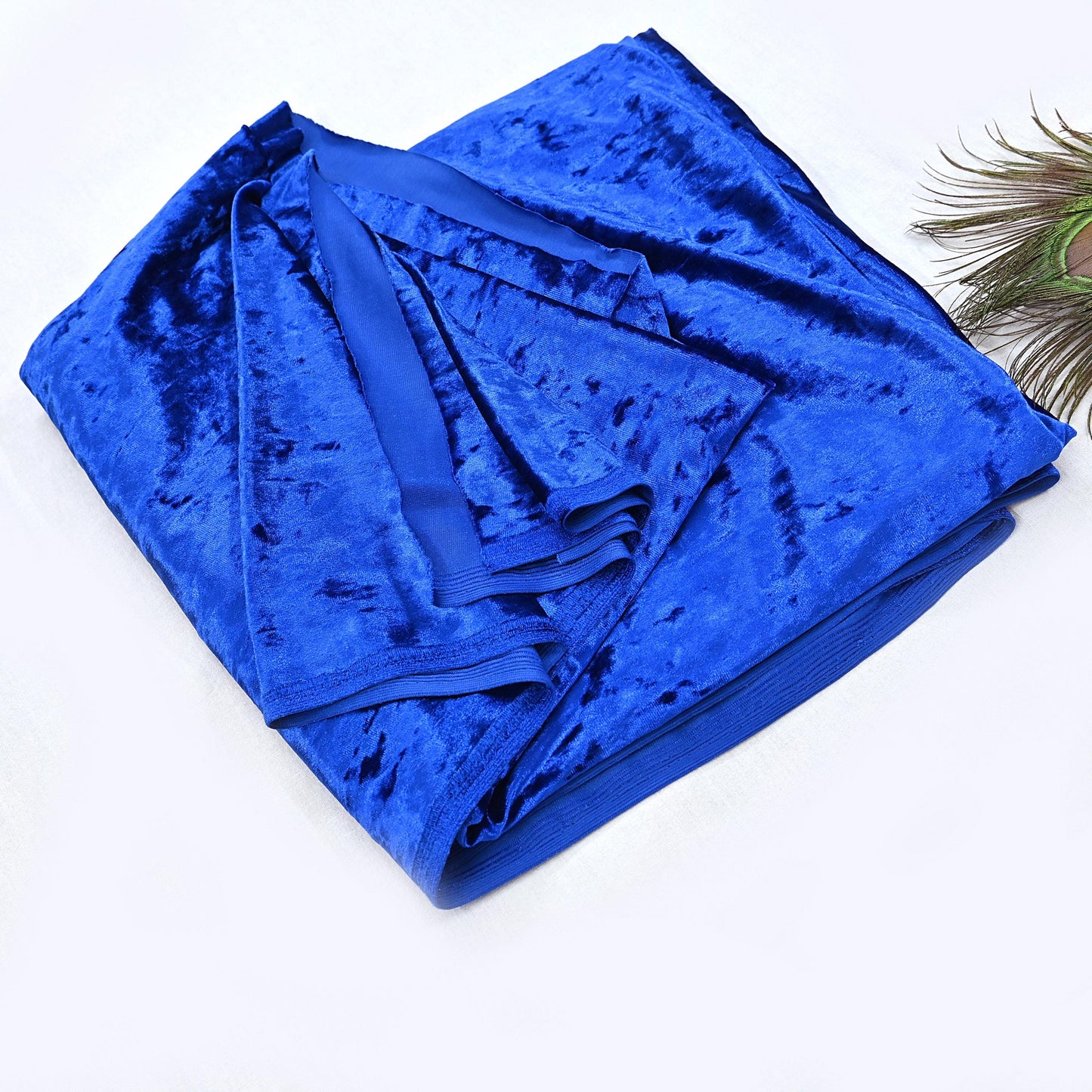 Indian New Royal Blue Velvet solid Design Fabric Crafting Quilting Dress making Crafting soft