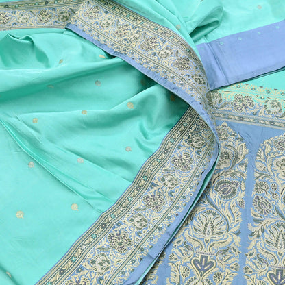 Indian Vintage Sari Heavy Pure Silk Woven Banarasi Brocade Saree Fabric 5Yd Ethnic Dress making Crafting Bollywood Dress Designing Zari