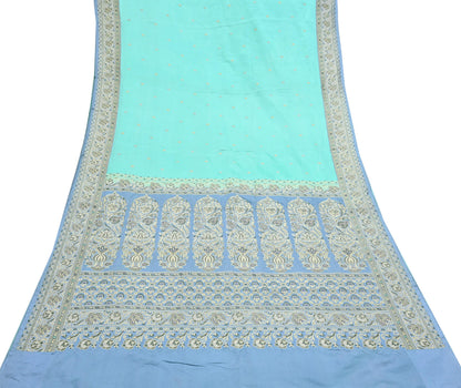 Indian Vintage Sari Heavy Pure Silk Woven Banarasi Brocade Saree Fabric 5Yd Ethnic Dress making Crafting Bollywood Dress Designing Zari