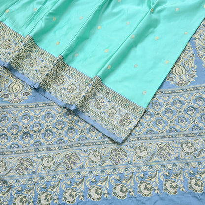 Indian Vintage Sari Heavy Pure Silk Woven Banarasi Brocade Saree Fabric 5Yd Ethnic Dress making Crafting Bollywood Dress Designing Zari