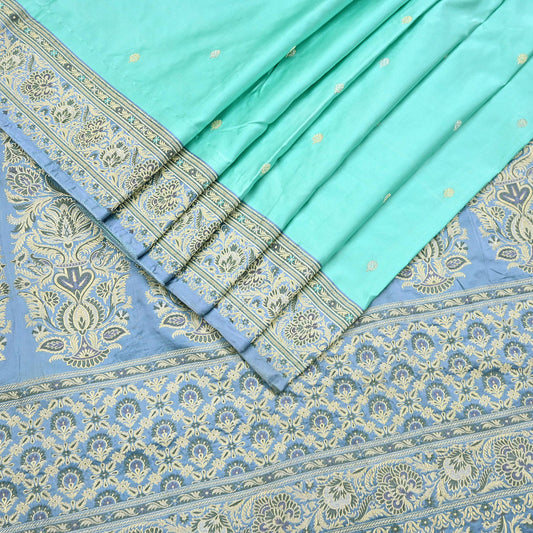 Indian Vintage Sari Heavy Pure Silk Woven Banarasi Brocade Saree Fabric 5Yd Ethnic Dress making Crafting Bollywood Dress Designing Zari