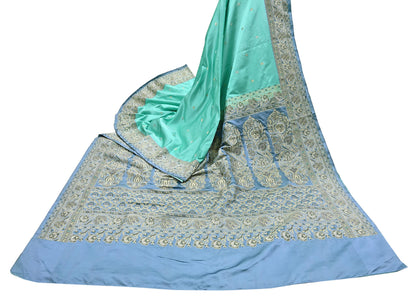 Indian Vintage Sari Heavy Pure Silk Woven Banarasi Brocade Saree Fabric 5Yd Ethnic Dress making Crafting Bollywood Dress Designing Zari