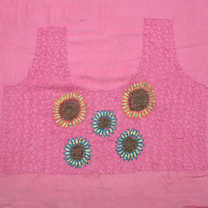 Indian Vintage Heavy Sarees Pink Pure Georgette Silk Hand Embroidered Sari Fabric 6Yd Sewing Ethnic Zardozi/dabka zari Wedding sarees