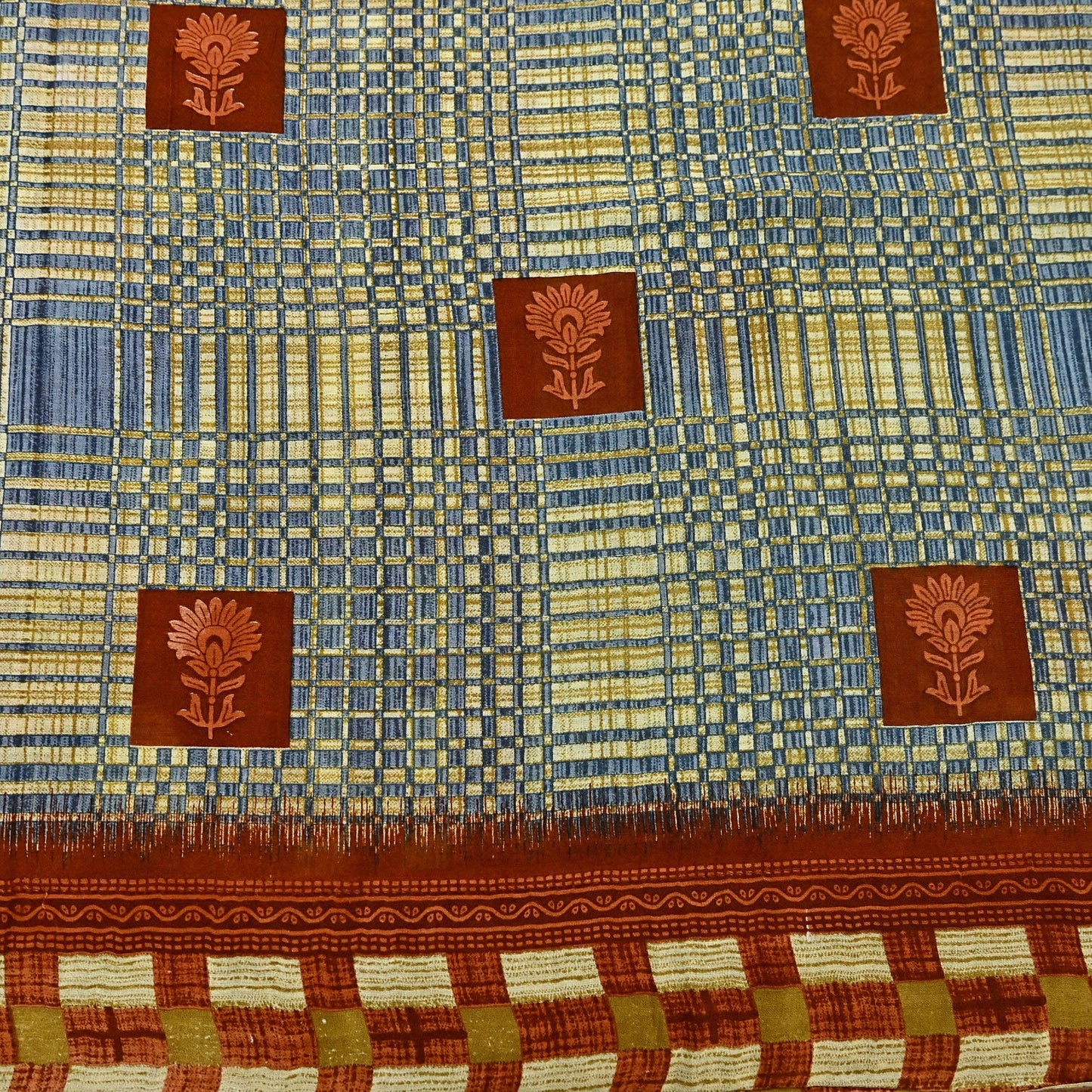 Indian Vintage Saree Printed 100% Pure Cotton Sari Craft Fabric 5Yd Soft Sewing Sarong Wrap Dress Making Quilting Crafting