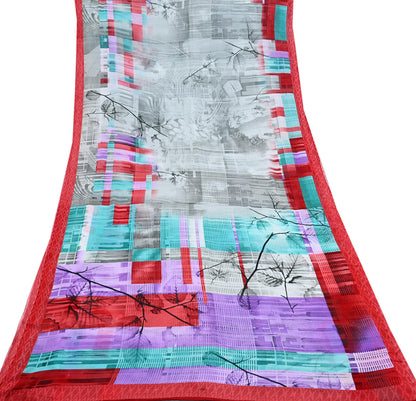 Indian Vintage Saree Printed 100% Pure Cotton Sari Craft Fabric 5Yd Soft Sewing Sarong Wrap Dress Making Quilting Crafting