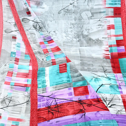 Indian Vintage Saree Printed 100% Pure Cotton Sari Craft Fabric 5Yd Soft Sewing Sarong Wrap Dress Making Quilting Crafting