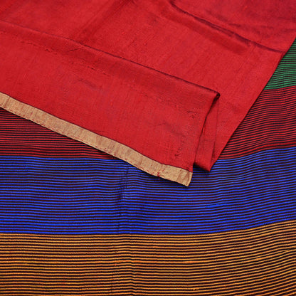 Indian Vintage Sari Red woven Sari Pure chanderi Silk Saree Craft Fabric 5Yd Floral Soft Zari Dress making For Crafting Quilting