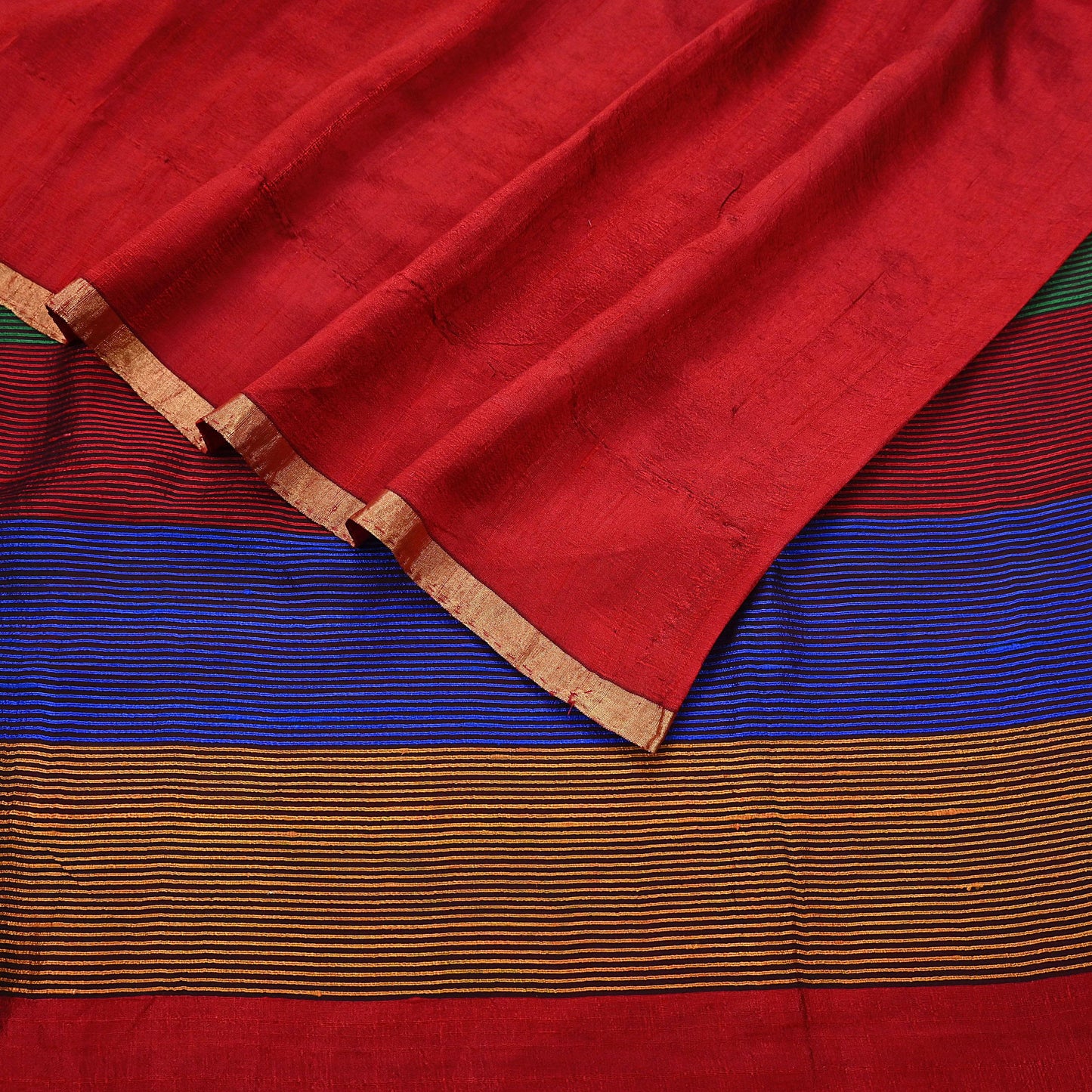 Indian Vintage Sari Red woven Sari Pure chanderi Silk Saree Craft Fabric 5Yd Floral Soft Zari Dress making For Crafting Quilting
