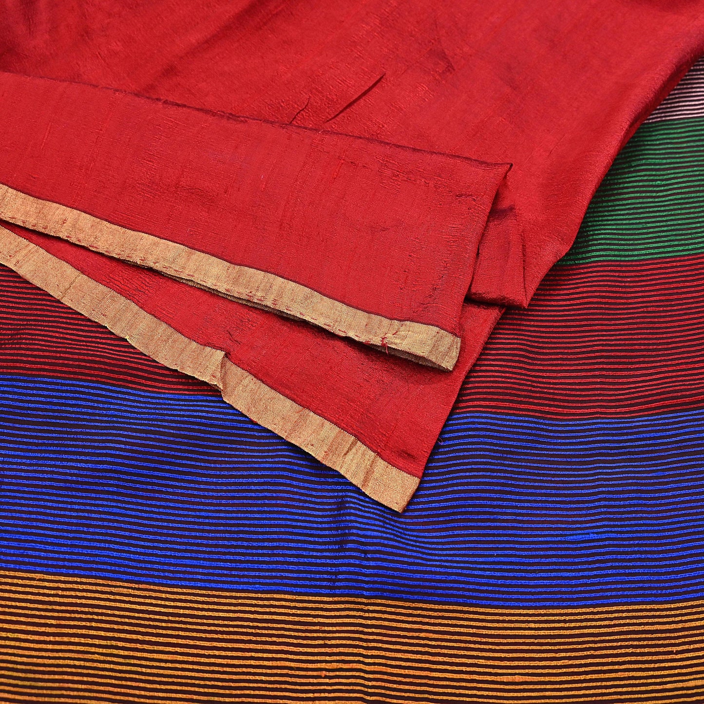 Indian Vintage Sari Red woven Sari Pure chanderi Silk Saree Craft Fabric 5Yd Floral Soft Zari Dress making For Crafting Quilting