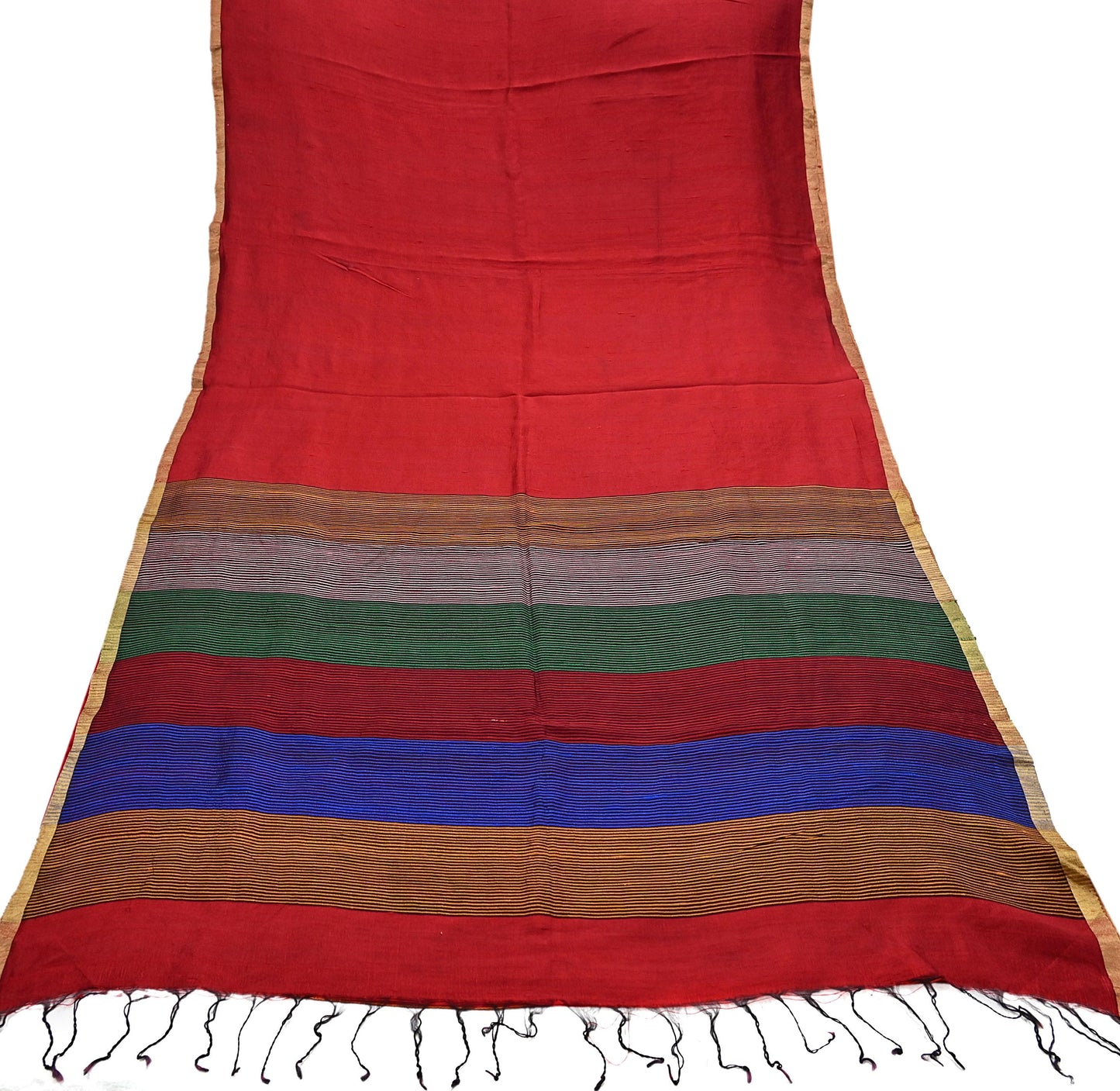 Indian Vintage Sari Red woven Sari Pure chanderi Silk Saree Craft Fabric 5Yd Floral Soft Zari Dress making For Crafting Quilting