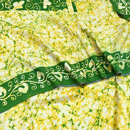 Indian Vintage Sarees Batik Printed 100% Pure Silk Sari Craft Fabric 5Yd Soft Sewing Sarong Wrap Boho Dress Making For Crafting Quilting