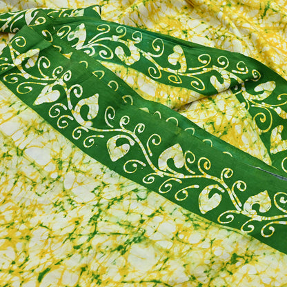 Indian Vintage Sarees Batik Printed 100% Pure Silk Sari Craft Fabric 5Yd Soft Sewing Sarong Wrap Boho Dress Making For Crafting Quilting