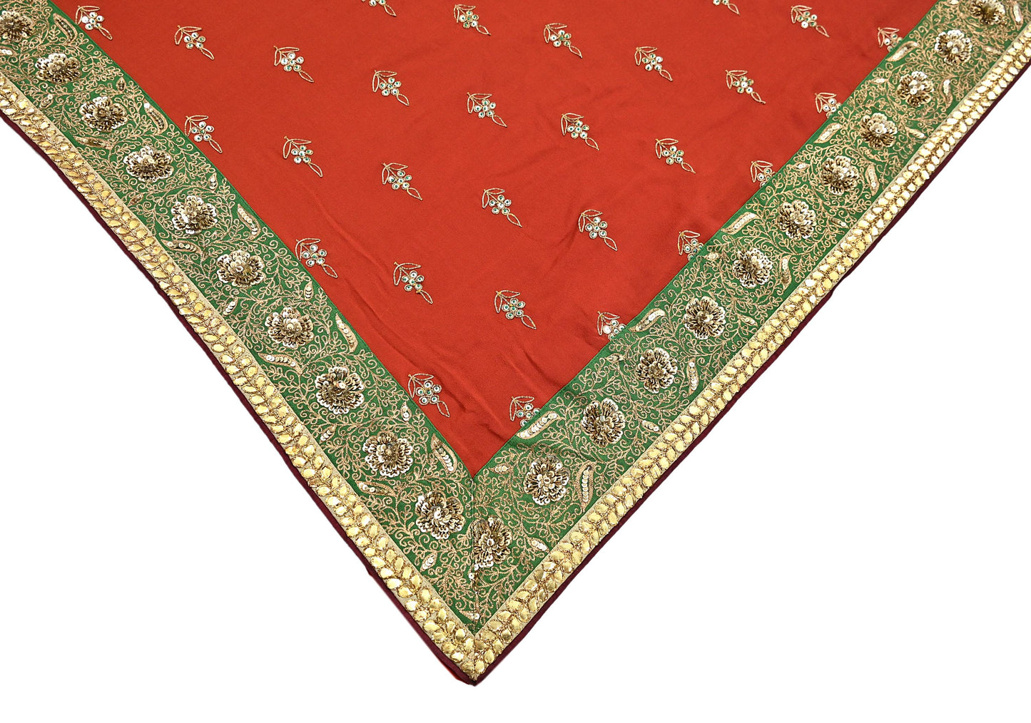 Indian Heavy Sari Orange Pure Georgette Silk Hand Embroidered Sarees Designer Sabyasachi 6Yd Sewing Ethnic Bollywood party wear saree
