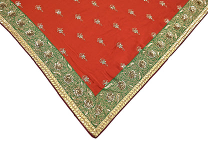 Indian Heavy Sari Orange Pure Georgette Silk Hand Embroidered Sarees Designer Sabyasachi 6Yd Sewing Ethnic Bollywood party wear saree