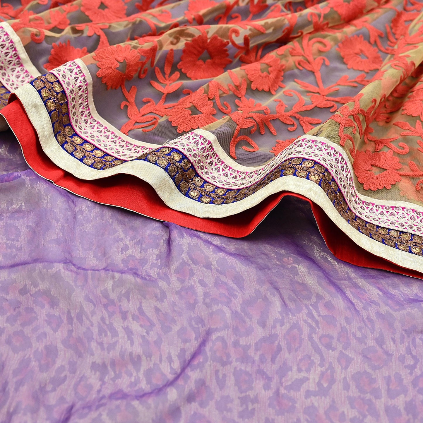 Indian New Sari White & Pink Net/Mesh Hand Embroidered Designer Sabyasachi Sarees 5yd Ethnic Zardozi/Dabka Zari With Blouse Fabric