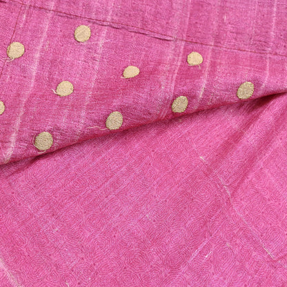 Indian Vintage Saree Pink Pure Khadi Silk Handloom Hand Beaded Sari Fabric 6yard Ethnic Zari Dressmaking Crafting Upcycle Quilting