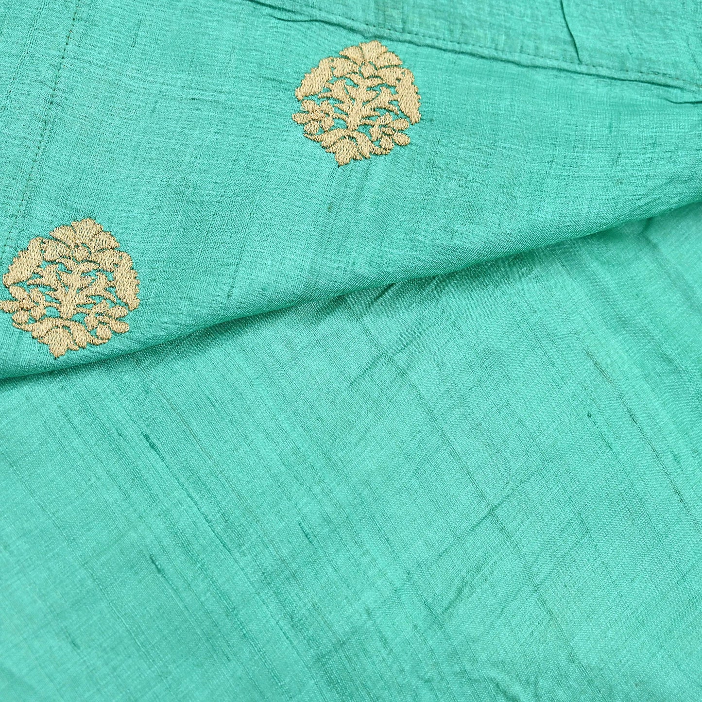 Indian Vintage Saree Pista Green Pure Khadi Silk Handloom Hand Beaded Sari Fabric 6yard Ethnic Zari Dressmaking Crafting Upcycle Quilting
